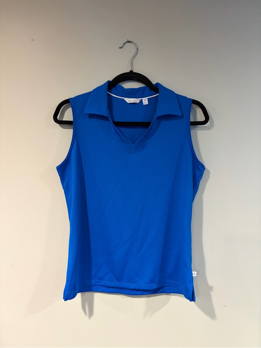 Lady Hagen Sleeveless Polo Tank Top in Bright Blue
